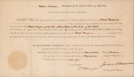 Lot #91 James Monroe Document Signed as President - Image 2