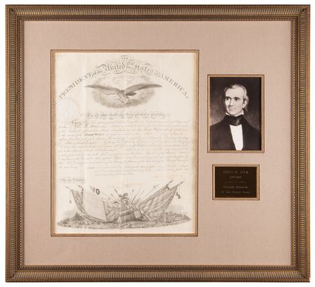 Lot #8 James K. Polk Document Signed as President, Appointing a Soon-to-Be Hero of the Mexican-American War - Image 1