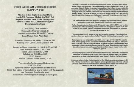 Lot #432 Alan Bean Signed Apollo 12 Kapton Foil Lucite (Ltd. Ed. #3/15) [Attested as Flown] - Image 5