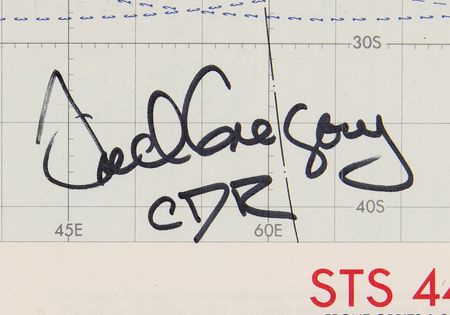 Lot #483 Space Shuttle Mission and Groundtrack Charts (7) Signed by Astronauts, with Crippen, Lousma, and Springer - Image 8