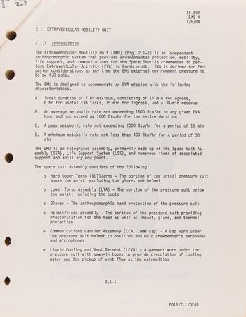 Lot #482 Space Shuttle Flight Operations Manual - Vol. 15, EVA Systems Manual - Image 2