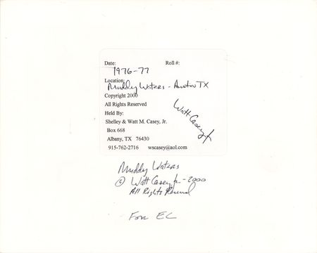 Lot #684 Eric Clapton: Muddy Waters Photograph by Watt M. Casey, Jr. - Image 2