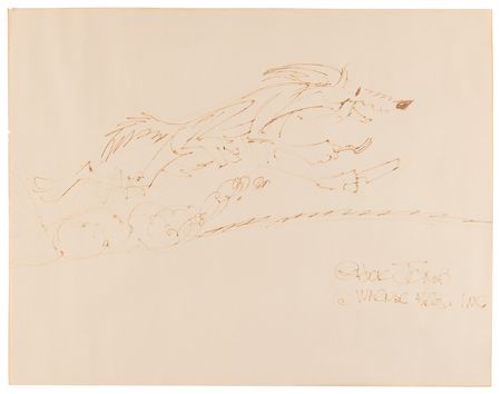Lot #554 Chuck Jones Signed Sketch of Wile E.