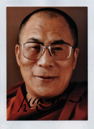 Lot #256 Dalai Lama Signed Photograph