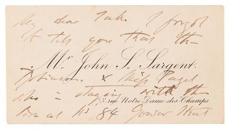 Lot #527 John Singer Sargent Autograph Letter
