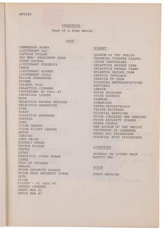 Lot #836 Battlestar Galactica: Original Promotional Pilot Script - Galactica: Saga of a Star World (1977) - Image 3