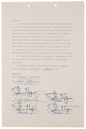 Lot #880 Steve McQueen Rare Quadruple-Signed Document - Image 1