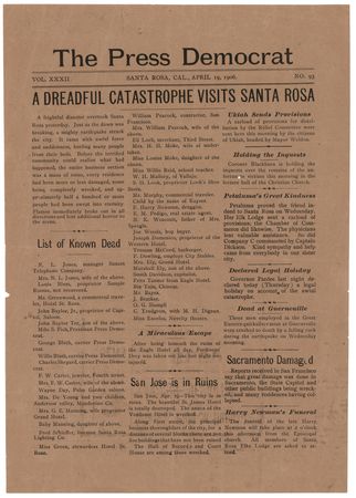 Lot #315 San Francisco 1906 Earthquake Broadside Broadside - Image 1