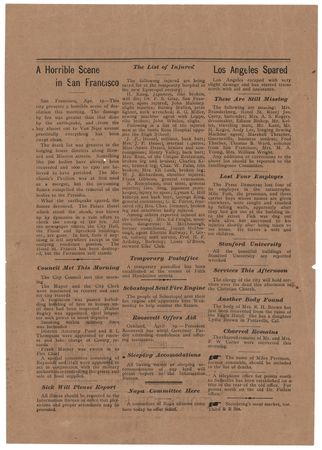 Lot #315 San Francisco 1906 Earthquake Broadside Broadside - Image 2