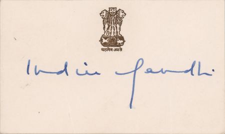 Lot #267 Indira Gandhi Signature