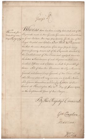 Lot #288 King George II Twice-Signed Military Document - Image 1