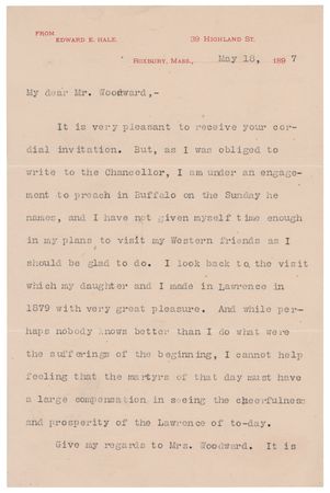 Lot #602 Edward Everett Hale (4) Signed Letters - Image 2