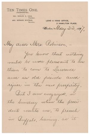 Lot #602 Edward Everett Hale (4) Signed Letters - Image 5