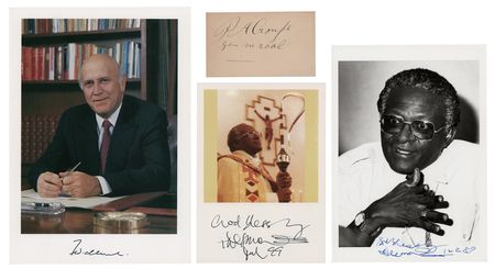 Lot #317 South Africa: Desmond Tutu, F. W.