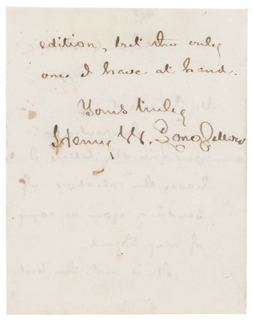 Lot #610 Henry Wadsworth Longfellow Autograph Letter Signed - Image 2