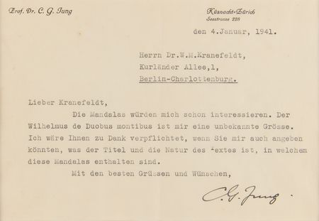 Lot #206 Carl Jung War-Dated Typed Letter Signed to His Leading German Pupil - Image 2