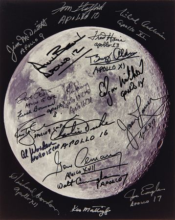 Lot #387 Apollo Astronauts Multi-Signed (18) Moon