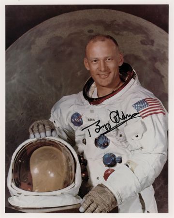 Lot #403 Buzz Aldrin Signed Photograph