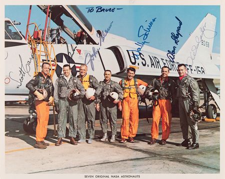 Lot #388 Mercury Astronauts (6) Signed Photograph