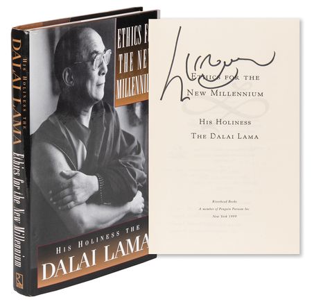 Lot #257 Dalai Lama Signed Book - Ethics for the