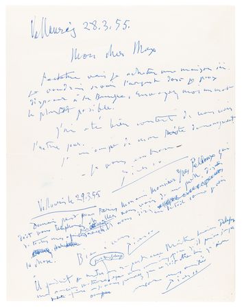 Lot #509 Pablo Picasso Thrice-Signed Autograph