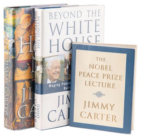 Lot #45 Jimmy Carter (3) Signed Books: Nobel Peace Prize Lecture, The Hornet?s Nest, and Beyond the White House - Image 1