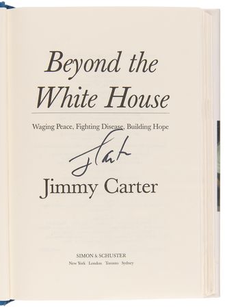 Lot #45 Jimmy Carter (3) Signed Books: Nobel Peace Prize Lecture, The Hornet?s Nest, and Beyond the White House - Image 4