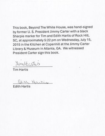 Lot #45 Jimmy Carter (3) Signed Books: Nobel Peace Prize Lecture, The Hornet?s Nest, and Beyond the White House - Image 8