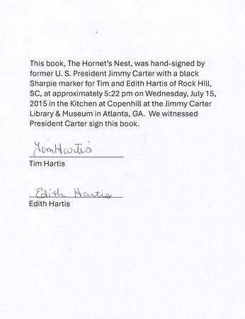 Lot #45 Jimmy Carter (3) Signed Books: Nobel Peace Prize Lecture, The Hornet?s Nest, and Beyond the White House - Image 9