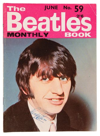 Lot #675 Beatles: Ringo Starr Signed Beatles Monthly Book - Image 1