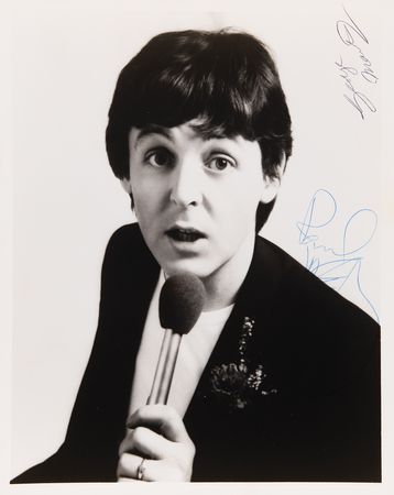 Lot #638 Beatles: Paul McCartney and George Martin Signed Photograph - Obtained at the 'Take It Away' Music Video Recording - Image 2