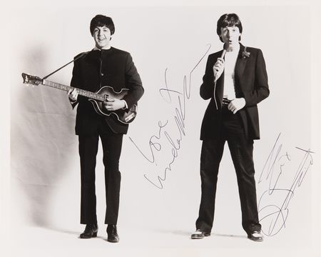 Lot #638 Beatles: Paul McCartney and George Martin Signed Photograph - Obtained at the 'Take It Away' Music Video Recording - Image 3
