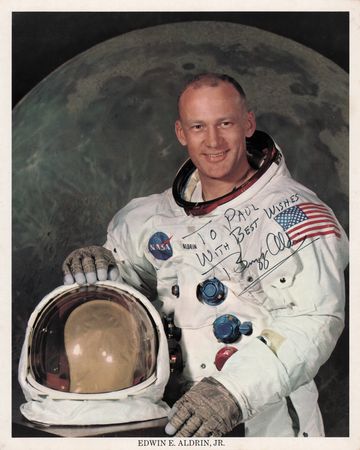 Lot #406 Buzz Aldrin Signed Photograph