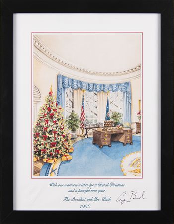 Lot #41 George Bush Signed Christmas Card - Image 3