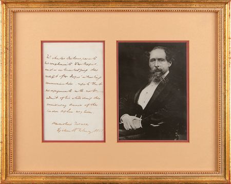 Lot #565. Charles Dickens Autograph Letter Signed, Declining to Attend "the anniversary dinner of the London Orphan Asylum"