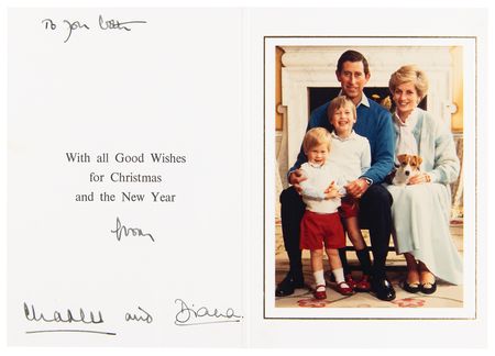 Lot #308 Princess Diana and King Charles III Signed Christmas Card (1986) - Image 1