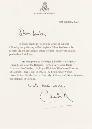 Lot #241 Camilla, Queen Consort Typed Letter Signed - Image 2