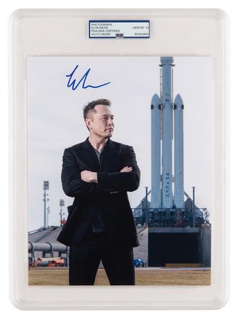 Lot #185 Elon Musk Signed Photograph - PSA GEM