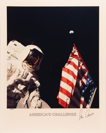 Lot #436 Gene Cernan Signed Print - 'America's Challenge' (Ltd. Ed. #93/500) - Image 1