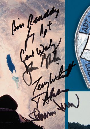 Lot #496 STS-79 Crew-Signed Flown Patch Display - Image 2