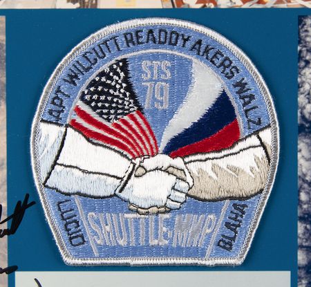 Lot #496 STS-79 Crew-Signed Flown Patch Display - Image 3