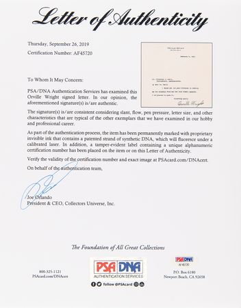 Lot #379 Orville Wright Typed Letter Signed - Image 3