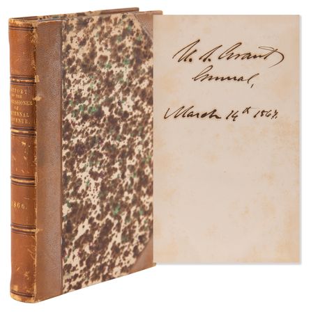 Lot #15 U. S. Grant Signed Book - Report of the Commissioner of Internal Revenue (1866) - Image 1