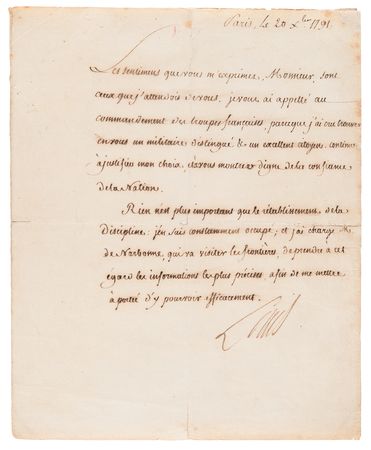 Lot #165 King Louis XVI Letter Signed While Under