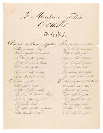 Lot #571 Unification of Italy Letter and Poem Collection from Patriots Arnaldo Fusinato, Giuseppe Mazzini, Cesare Battisti, and Others - Image 8