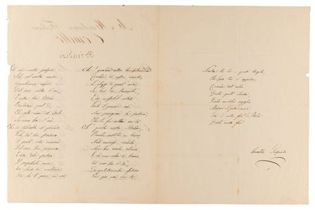 Lot #571 Unification of Italy Letter and Poem Collection from Patriots Arnaldo Fusinato, Giuseppe Mazzini, Cesare Battisti, and Others - Image 9