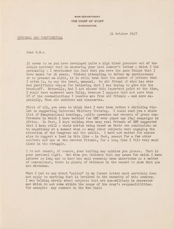 Lot #22 Dwight D. Eisenhower Writes to a Former West Point Classmate - 
