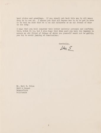 Lot #22 Dwight D. Eisenhower Writes to a Former West Point Classmate - 
