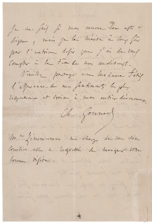 Lot #657 Charles Gounod Autograph Letter Signed - Image 2