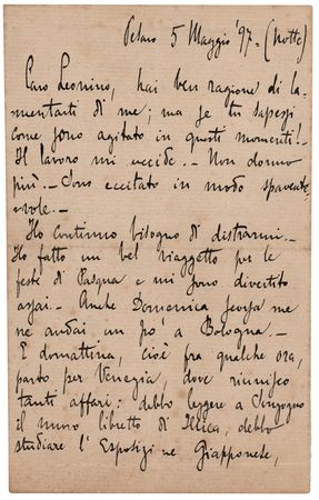 Lot #661 Pietro Mascagni Autograph Letter Signed on the 